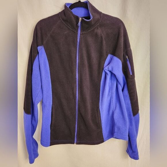 Tek Gear Black & Purple Athletic Jacket~ Full Zip~ Pockets & Media~ Size XL - Picture 1 of 7
